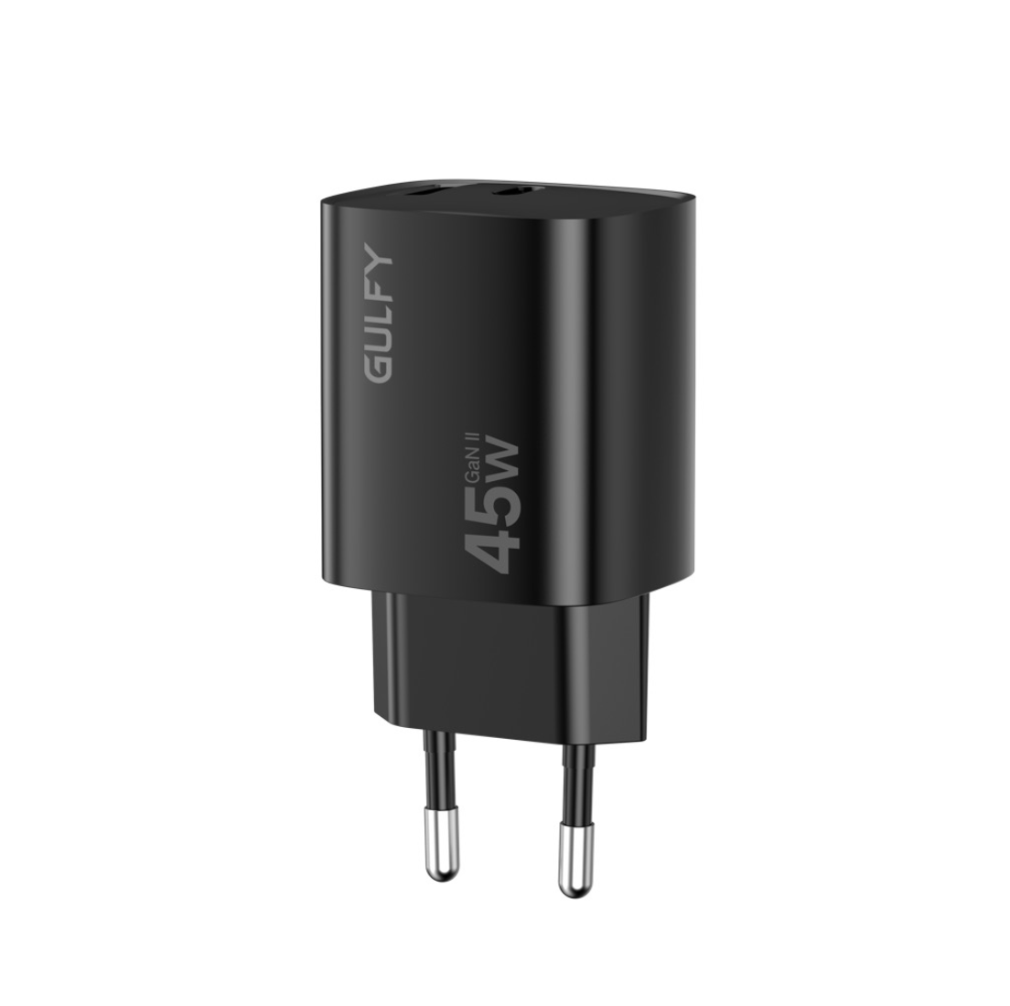 GULFY 45W USB-C & USB-A EU Plug Charger for iPhone 17 | Fast Charging (Black)