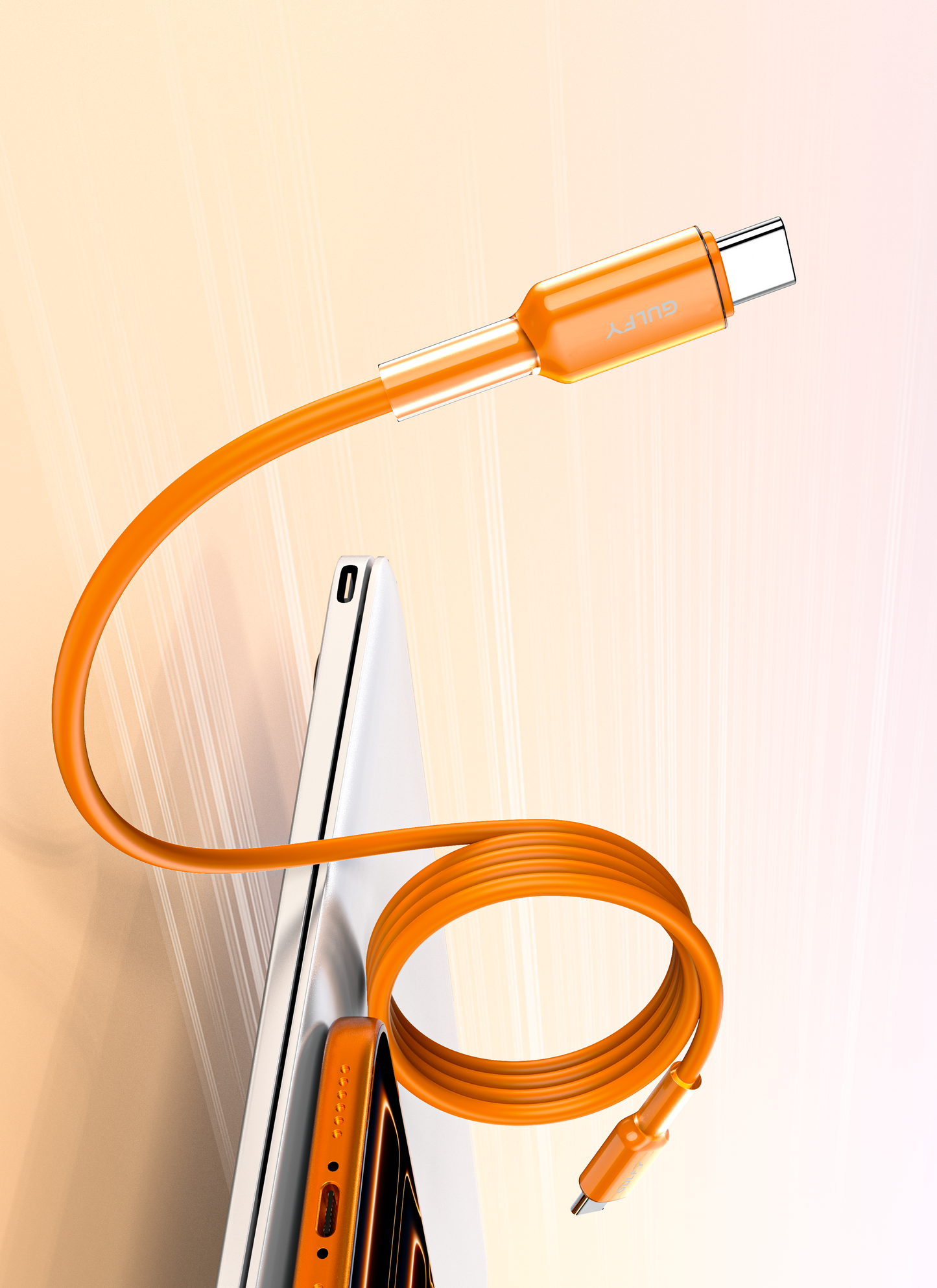 GULFY USB-C to USB-C Fast Charging Cable (60W, 2m, Silicone, White)