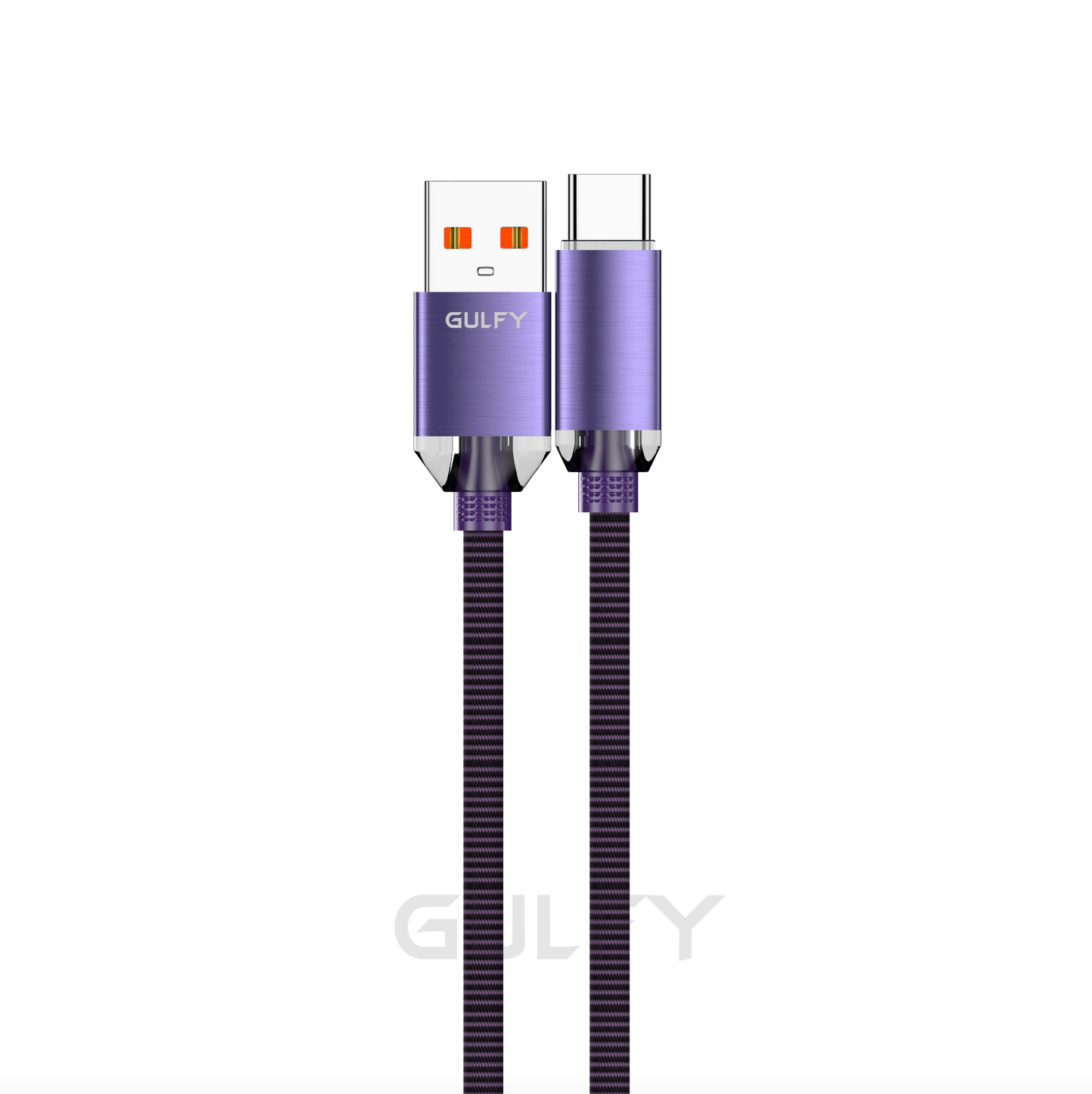 GULFY USB to USB-C Fast Charging & Sync Cable (1m, Multi-color, Nylon)