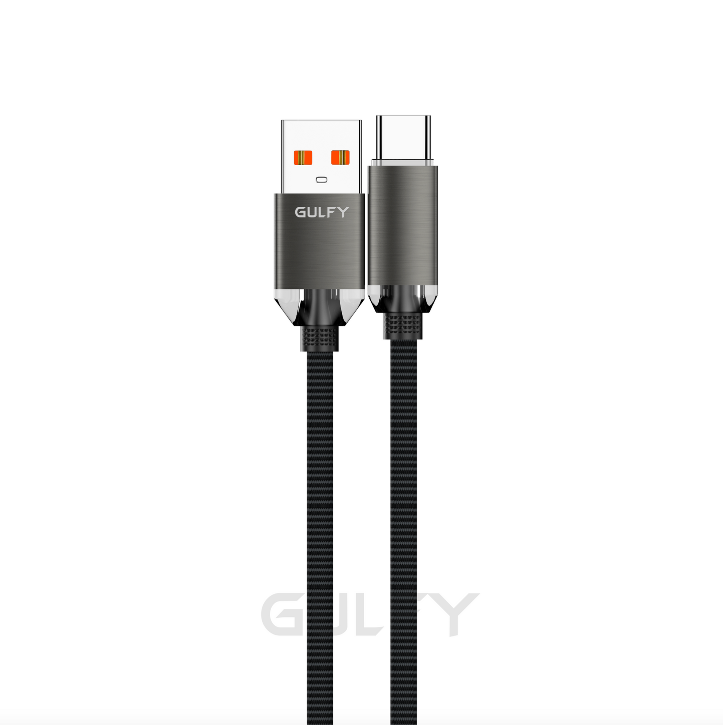 GULFY USB to USB-C Fast Charging & Sync Cable (1m, Multi-color, Nylon)