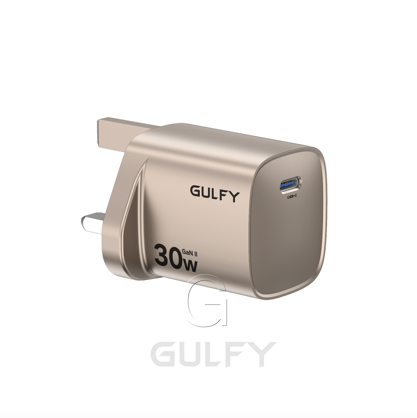 GULFY 30W USB-C UK Plug Charger| Fast Charging (Titanium desert gold)