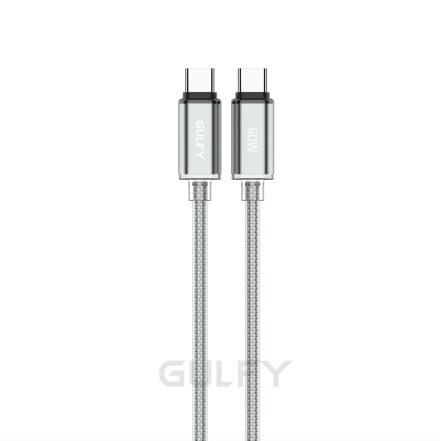 GULFY USB-C to USB-C Fast Charging & Sync Cable (1m, Black, Aluminum alloy & Nylon)