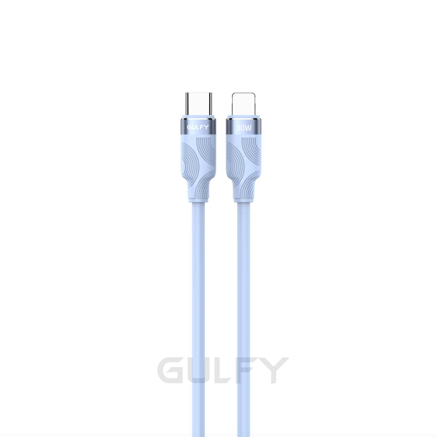 GULFY USB-C to Lightning Fast Charging & Sync Cable (1m, Blue, Silica gel)