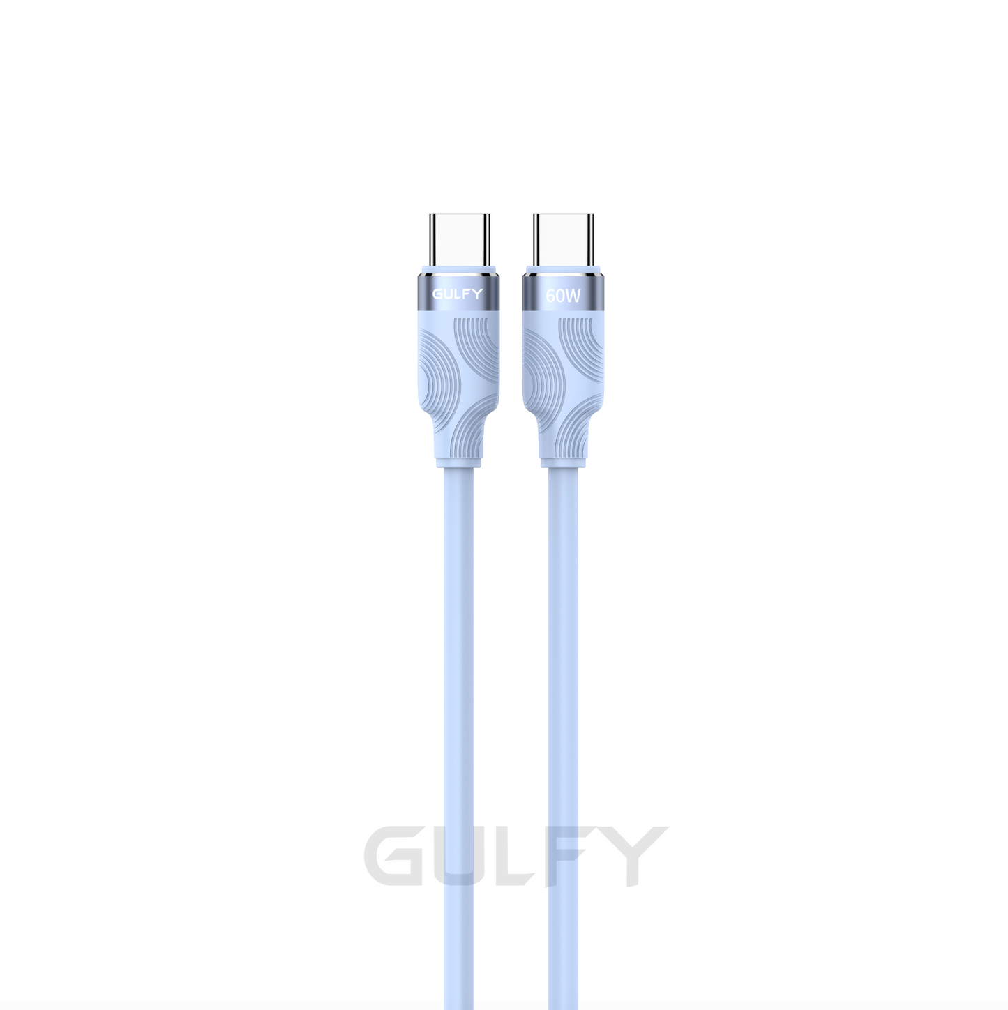 GULFY USB-C to USB-C Fast Charging & Sync Cable (1m, Blue, Silica gel)