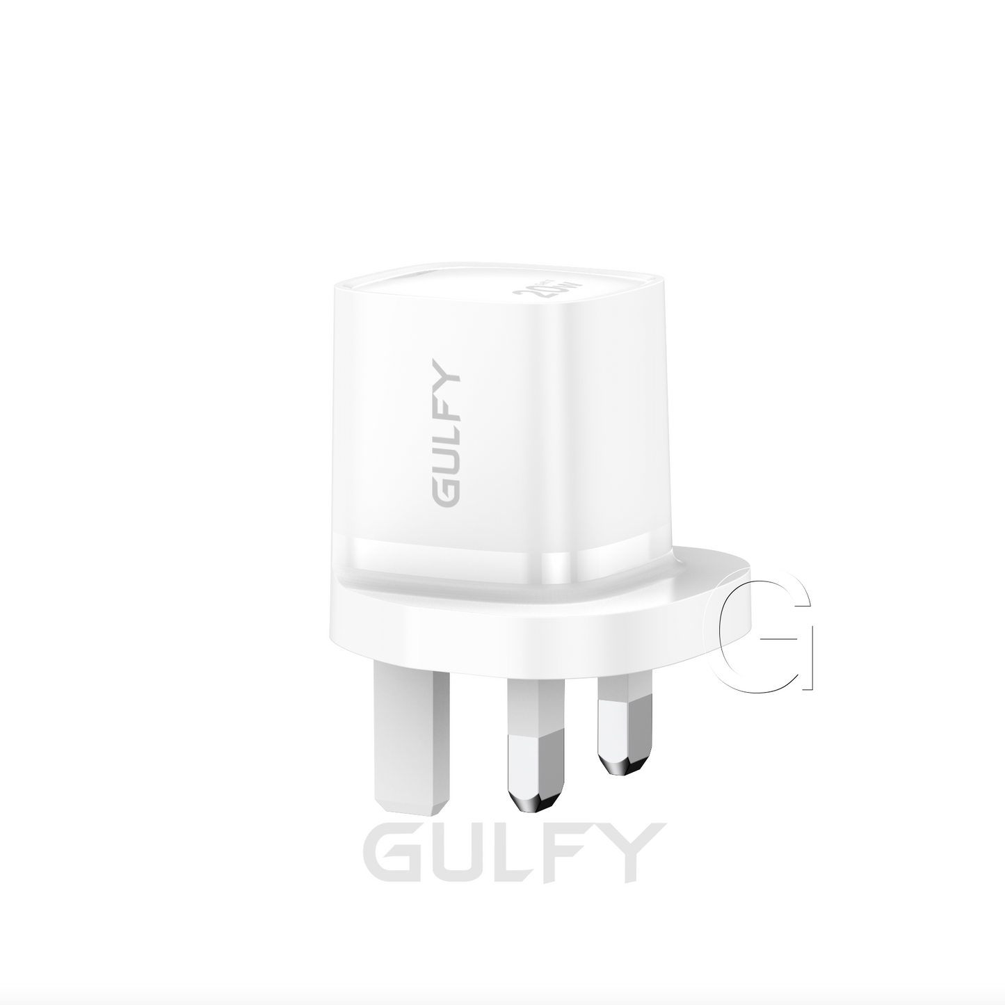 GULFY 20W USB-C UK Plug Charger| Fast Charging (White)