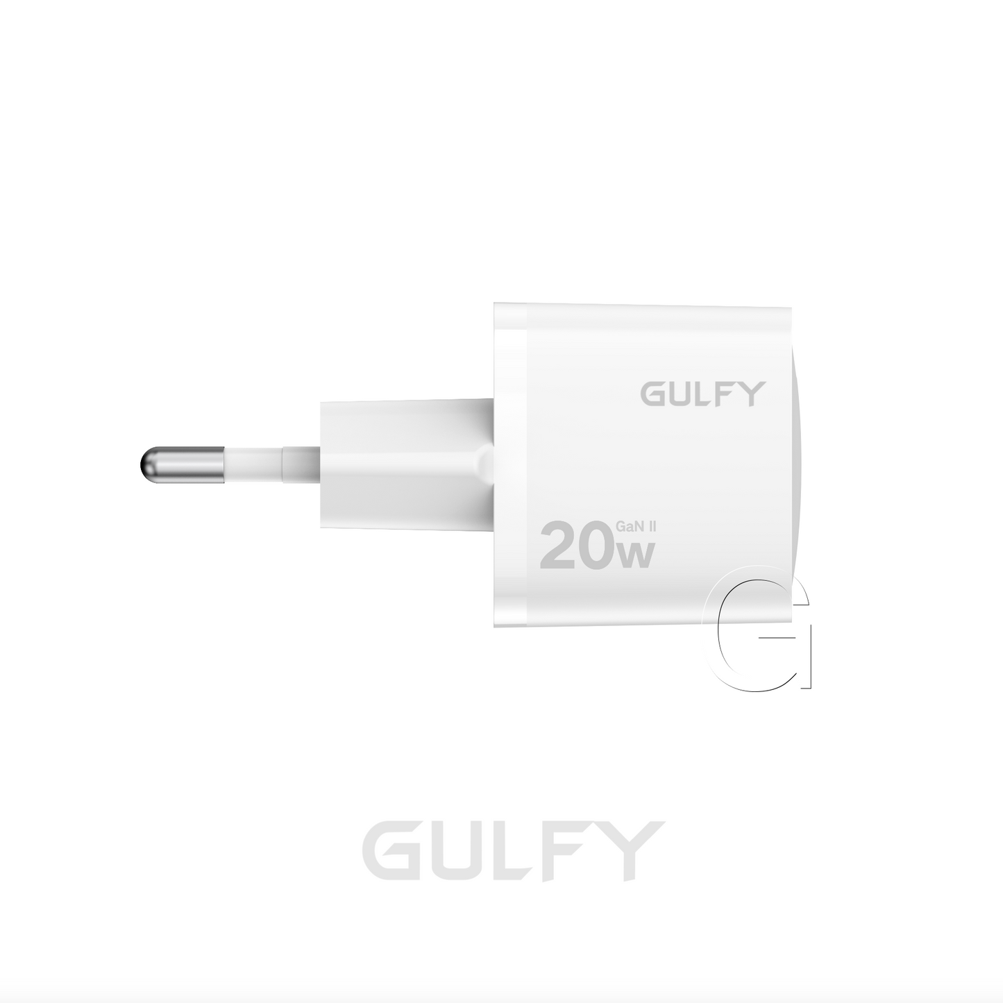 GULFY 20W USB-C EU Plug Charger| Fast Charging (White)