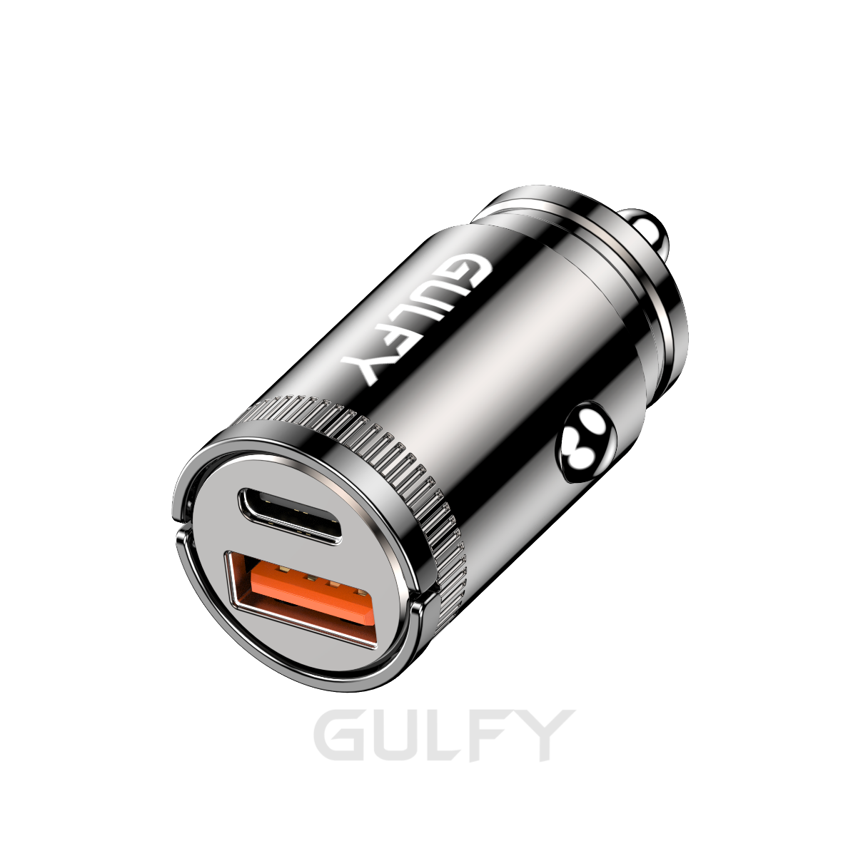 GULFY USB-A & USB-C Car Charger (30W, Brown)