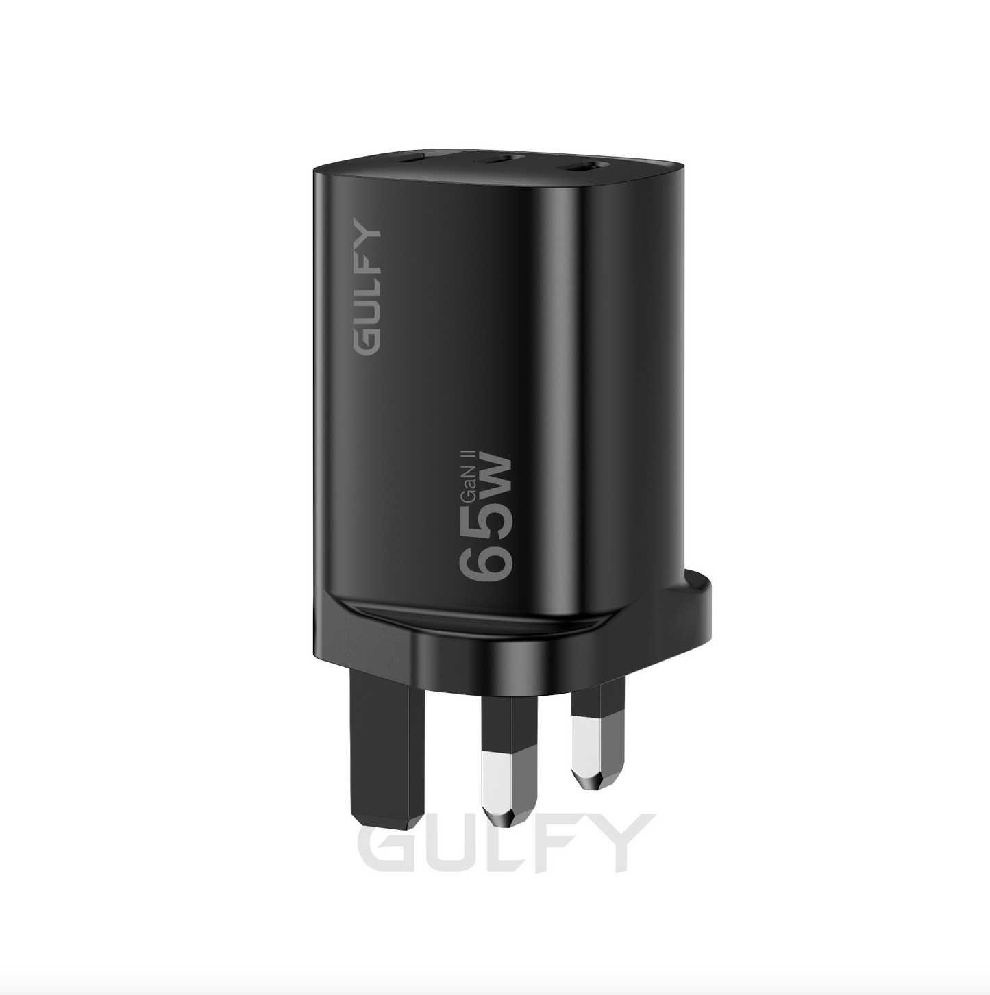 GULFY 65W Dual USB-C & USB-A UK Plug Charger| Fast Charging (Black)