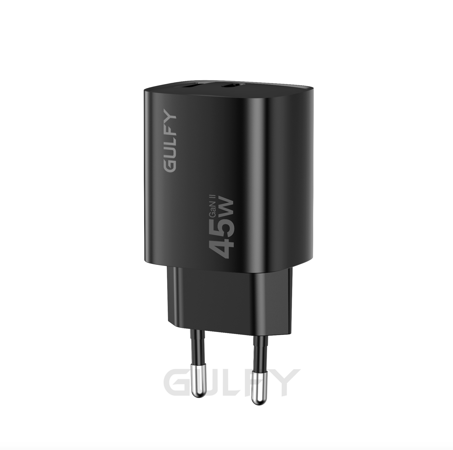 GULFY 45W USB-C & USB-A EU Plug Charger| Fast Charging (Black)