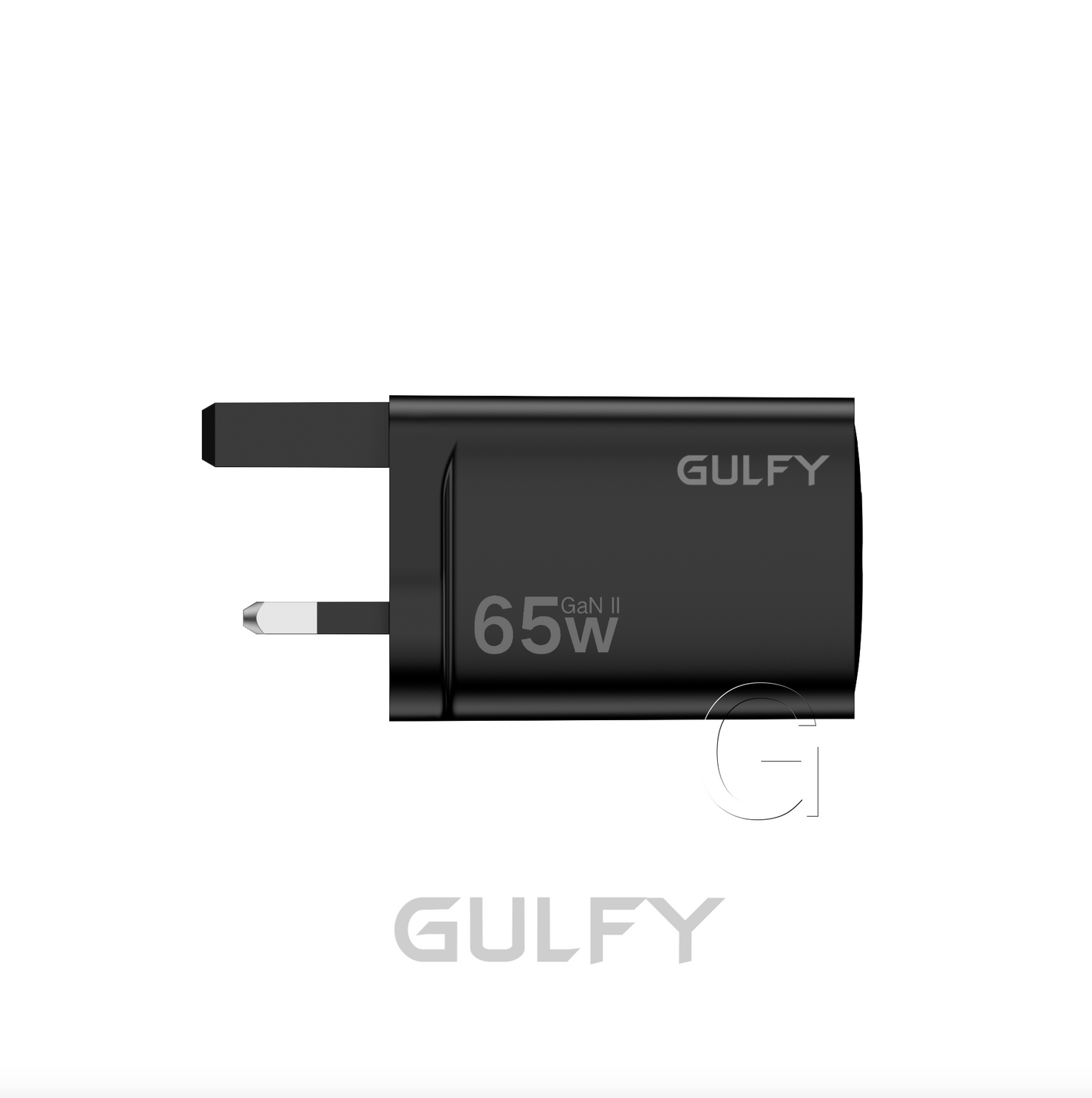 GULFY 65W Dual USB-C & USB-A UK Plug Charger| Fast Charging (Black)