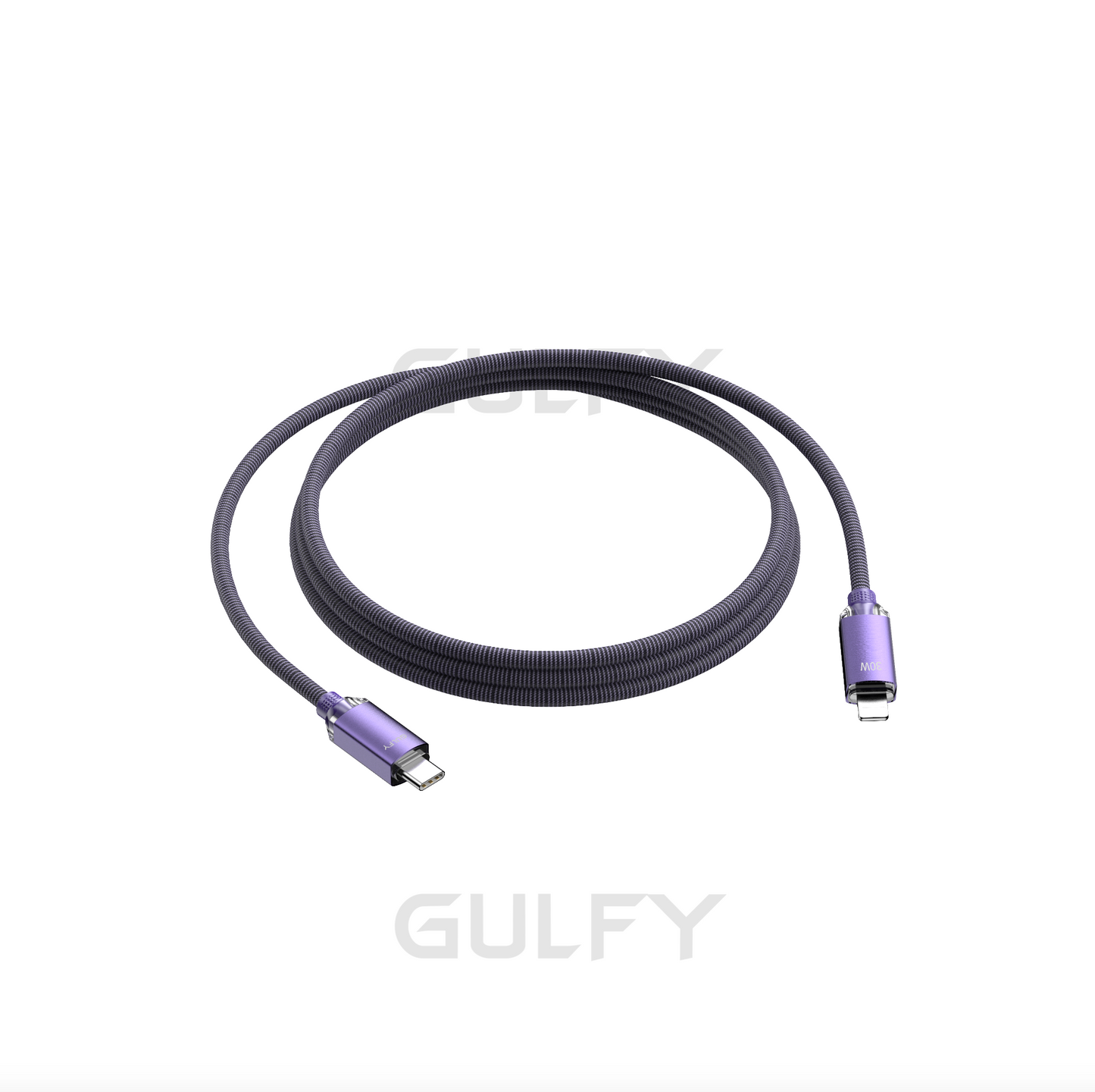 GULFY USB-C to Lightning Fast Charging & Sync Cable (1m, Multi-color, Nylon)