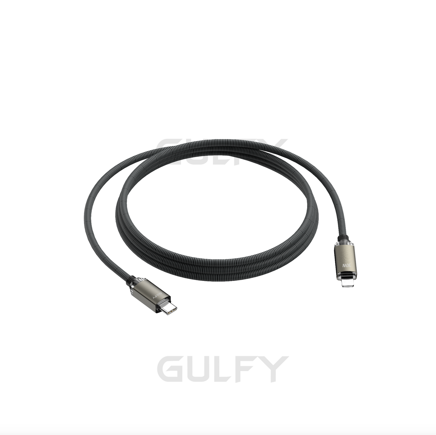 GULFY USB-C to Lightning Fast Charging & Sync Cable (1m, Multi-color, Nylon)
