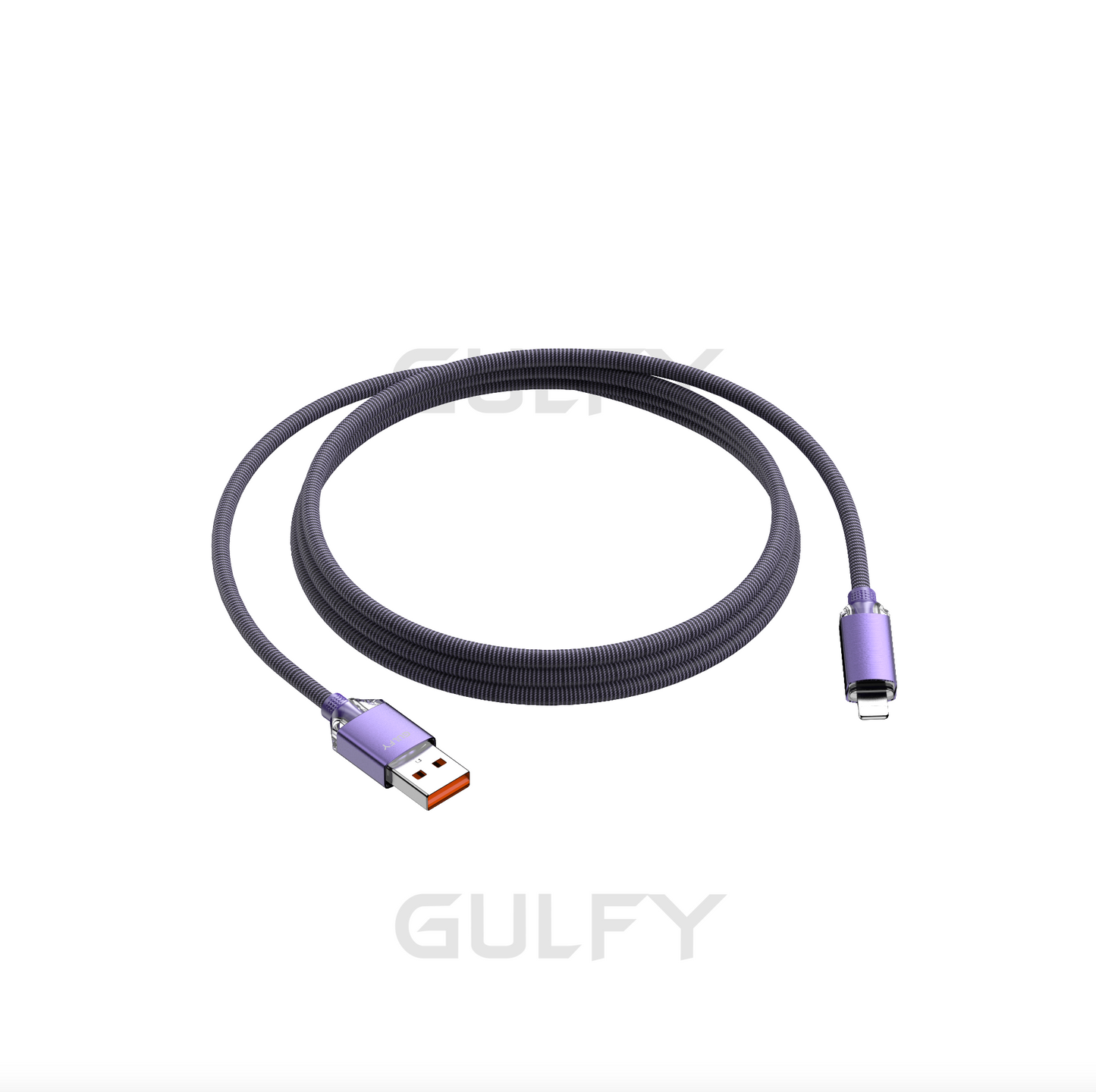 GULFY USB to Lightning Fast Charging & Sync Cable (1m, Multi-color, Nylon)