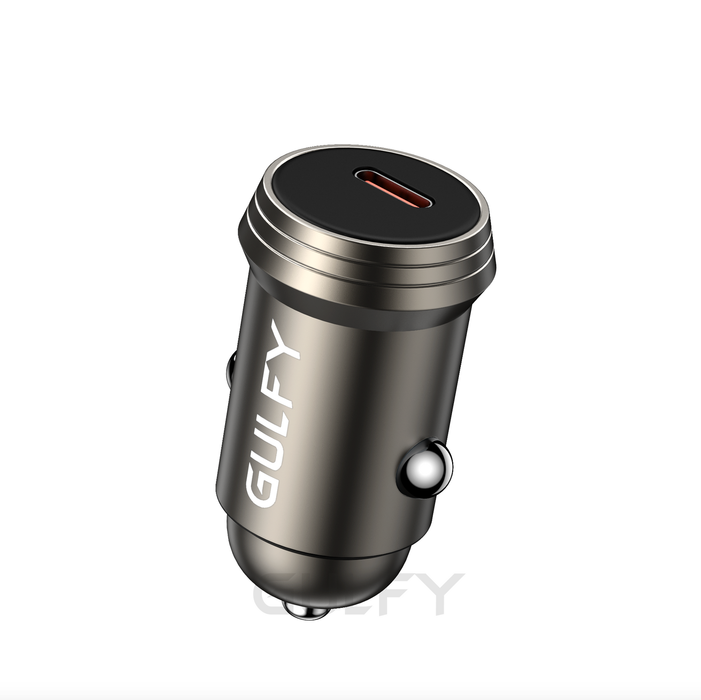 GULFY USB-C Car Charger ( 30W, Brown, with Lightning cable)