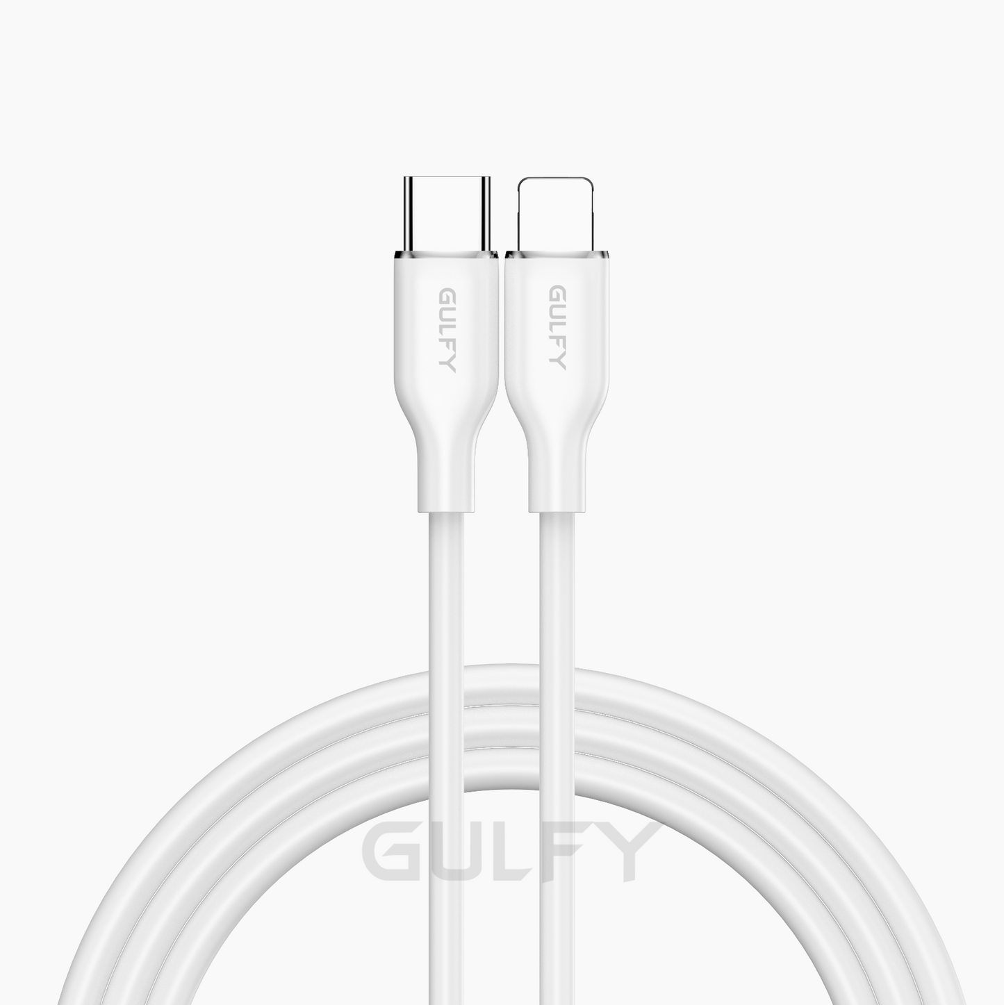 GULFY USB-C+Lightning Dual Ports Power Adapter| Fast Charging with Lightning to USB-C cable (White, EU Plug)