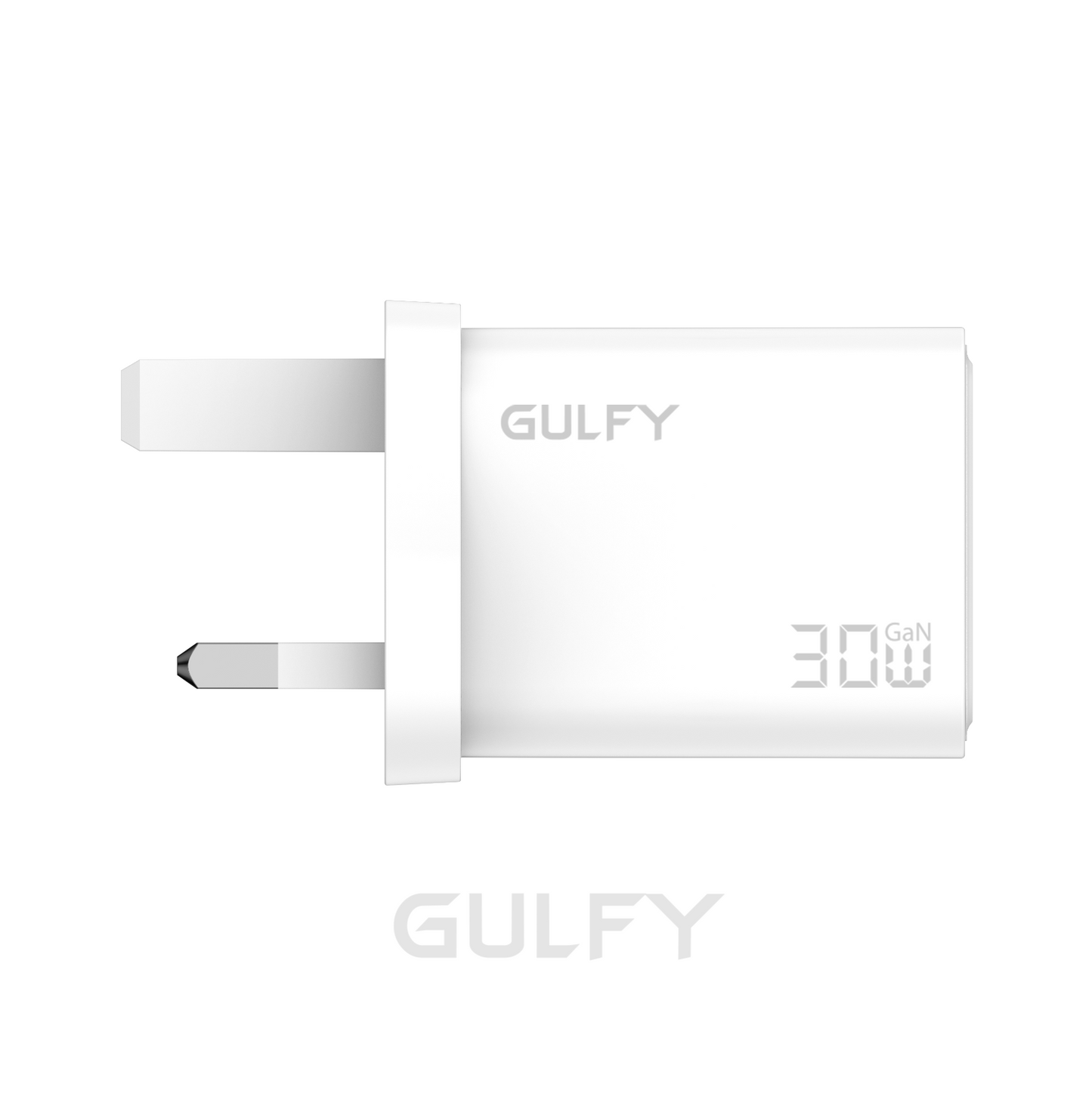 GULFY 30W Lightning & USB-C & USB-A UK Plug Charger| Fast Charging (White)