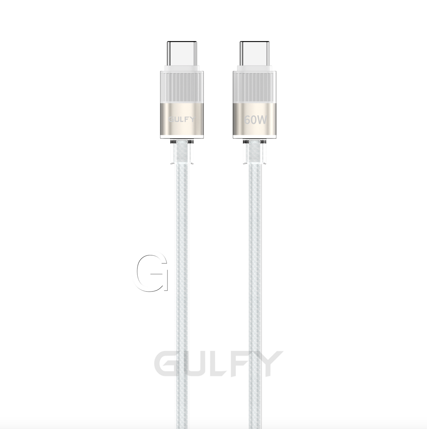 GULFY 30W USB-C EU Plug Charger with Cable| PD Fast Charging (Titanium gold)