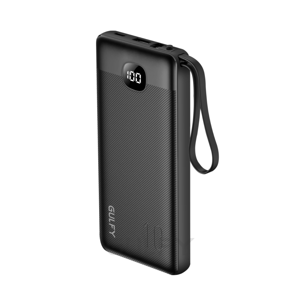 GULFY 10000mAh Power Bank | 22.5W Fast Charge, Built - in Cable, Digital Display