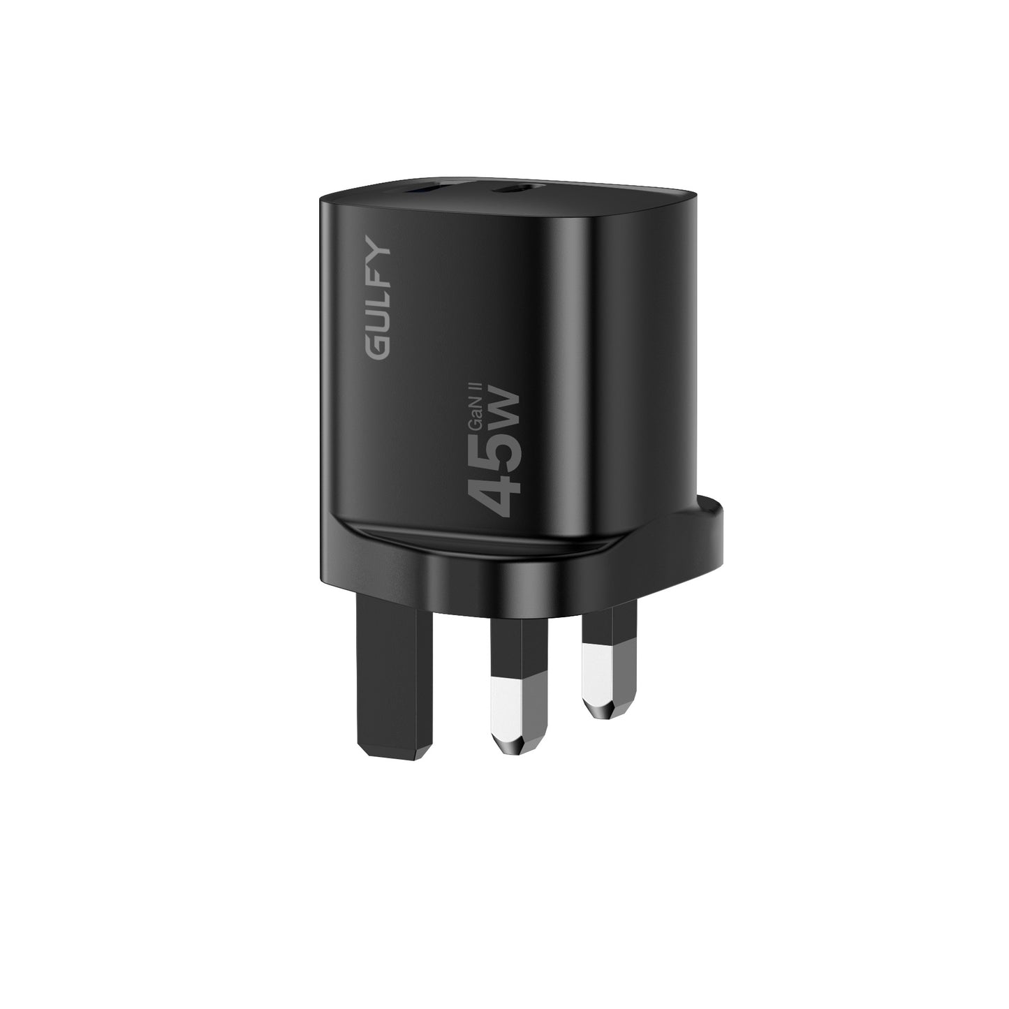 GULFY 45W USB-C & USB-A UK Plug Charger for iPhone 17 | Fast Charging (Black)