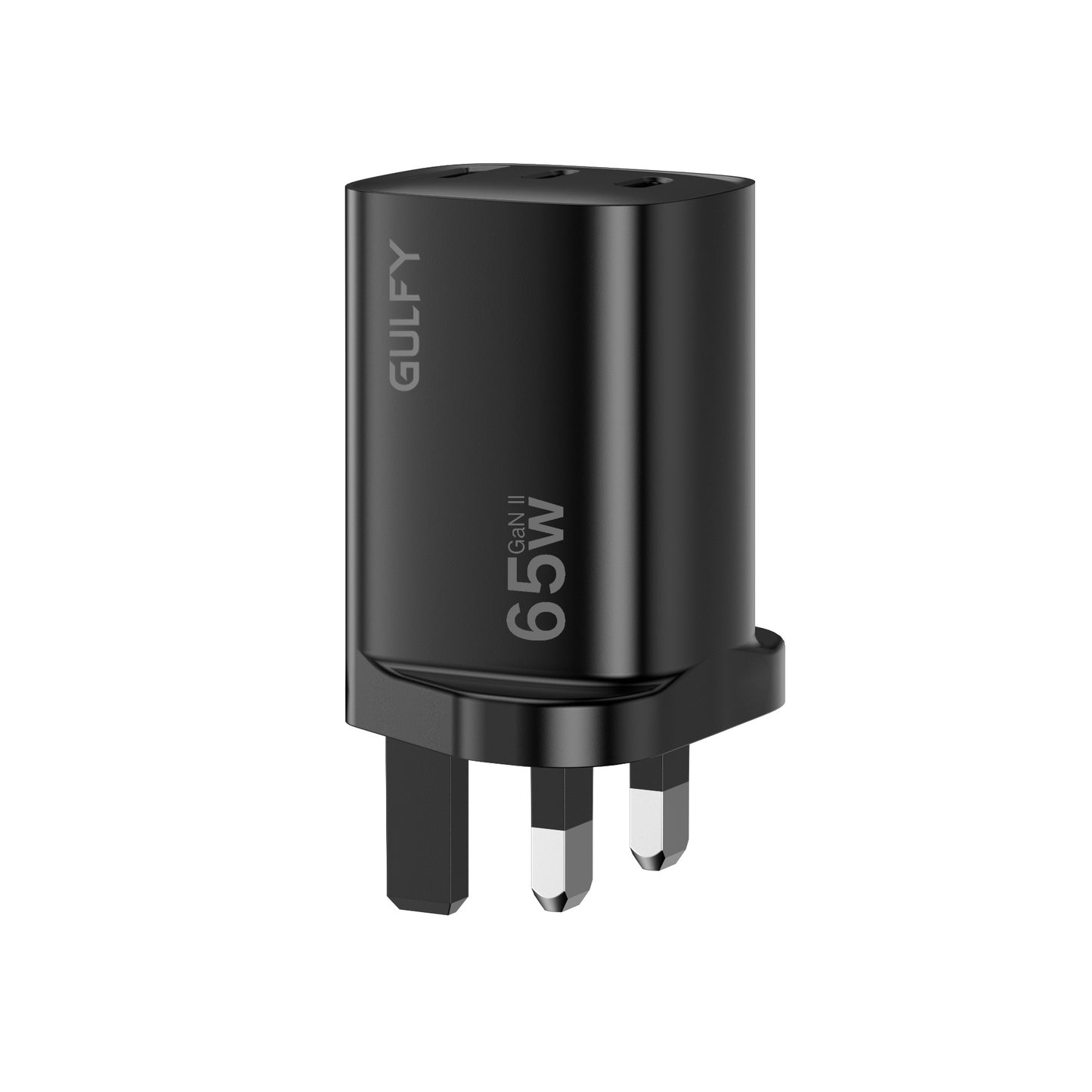 GULFY 65W Dual USB-C & USB-A UK Plug Charger| Fast Charging (Black)