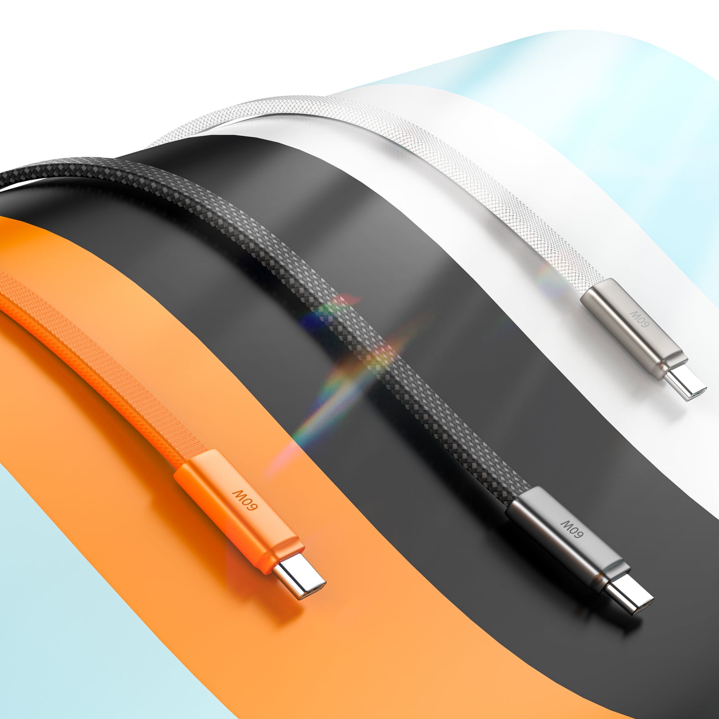 GULFY USB-C to USB-C Fast Charging Cable (60W, 1m, Zinc alloy, Multi-color)