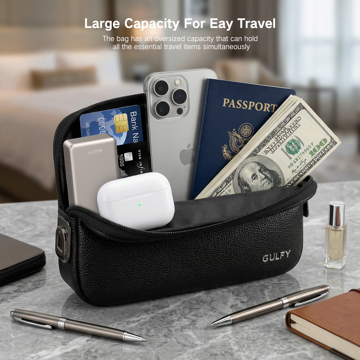 Fingerprint & Bluetooth Smart Lock Bag | PU Leather | Zinc Alloy Lock