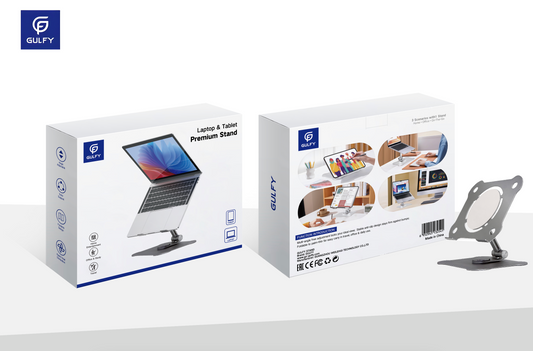 GULFY Premium Laptop & Tablet Stand | Foldable, Multi - Angle Adjustment