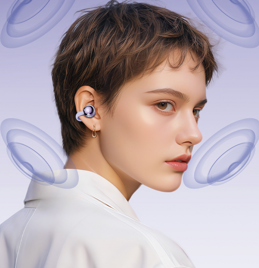 GULFY OWS Air Ear - clip Headset | Wireless, ANC + ENC Noise Cancelling, Hi - Fi Sound