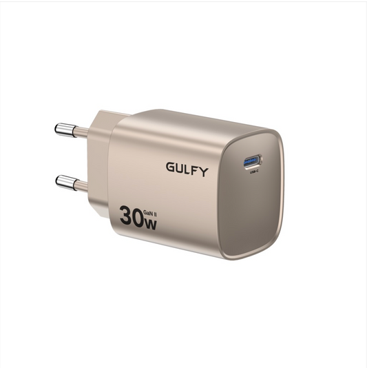 GULFY 30W USB-C EU Plug Charger for iPhone 17 | Fast Charging (Titanium desert gold)