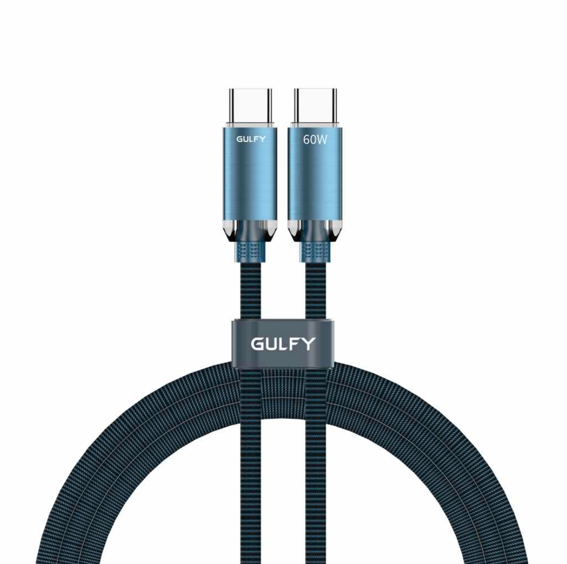 GULFY USB-C to USB-C Fast Charging & Sync Cable (60W, 1m, Multi-color, Aluminum alloy & Nylon)