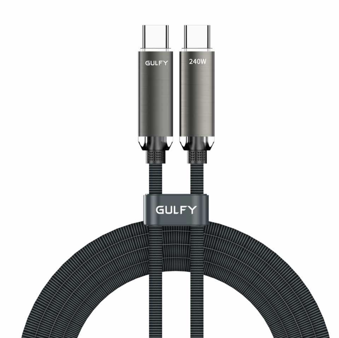 GULFY 240W USB-C to USB-C Fast Charging & Sync Cable (2m, Multi-color, Aluminum alloy & Nylon)