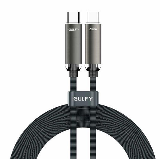 GULFY 240W USB-C to USB-C Fast Charging & Sync Cable (2m, Multi-color, Aluminum alloy & Nylon)