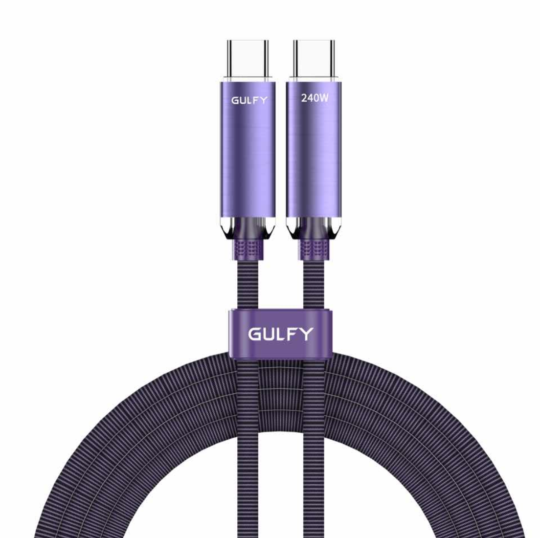 GULFY 240W USB-C to USB-C Fast Charging & Sync Cable (2m, Multi-color, Aluminum alloy & Nylon)