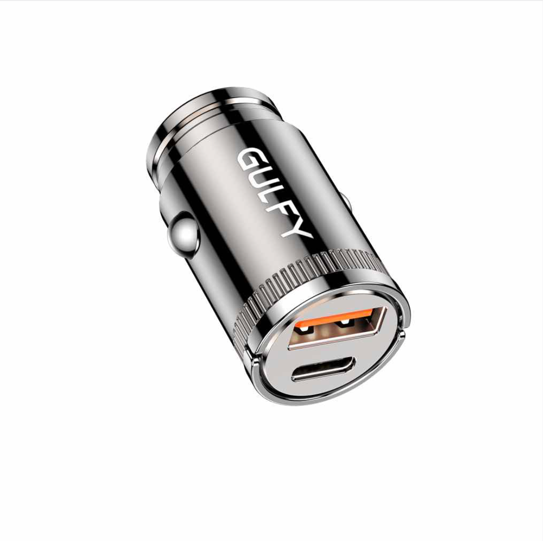 GULFY USB-A & USB-C Car Charger (30W, Brown)