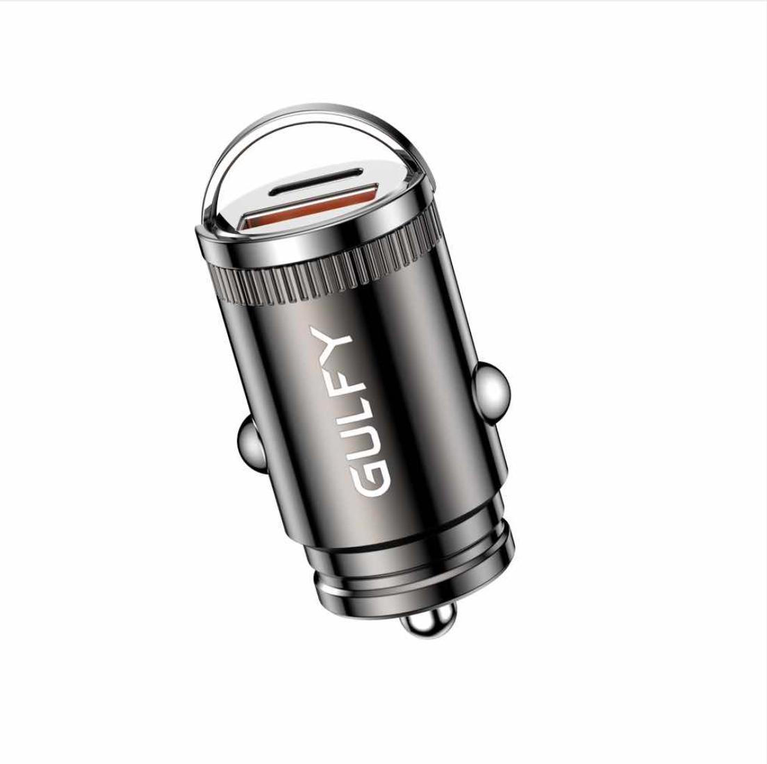 GULFY USB-A & USB-C Car Charger (30W, Brown)