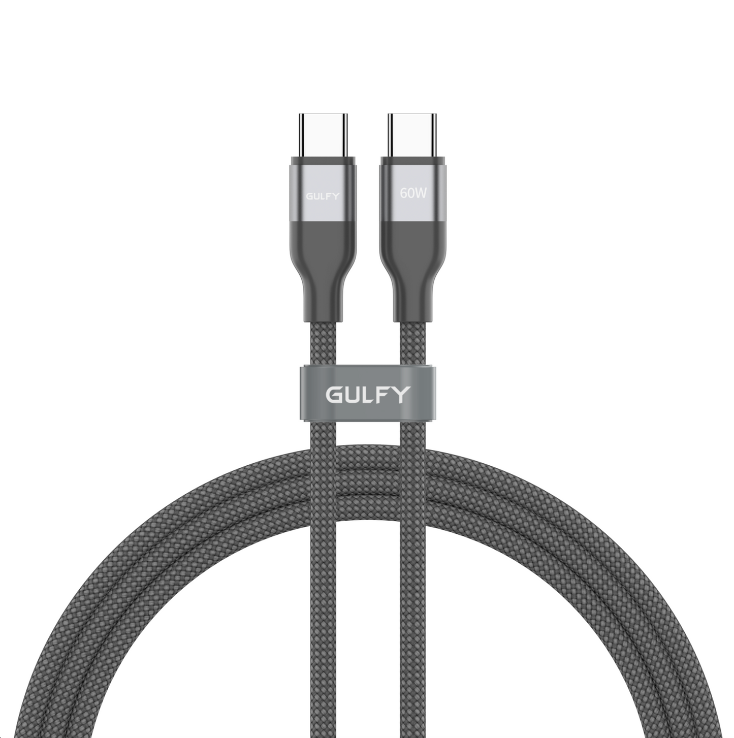 GULFY USB-C  Charge & Data Sync Cable (60W, 1m, Multi-color, Aluminum alloy & Nylon)