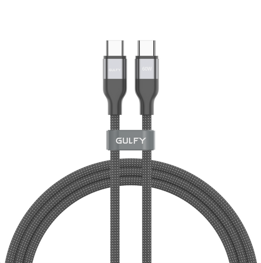 GULFY USB-C  Charge & Data Sync Cable (60W, 1m, Multi-color, Aluminum alloy & Nylon)