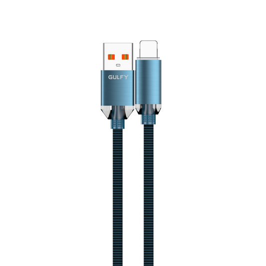 GULFY USB to Lightning Fast Charging & Sync Cable (1m, Blue, Nylon)