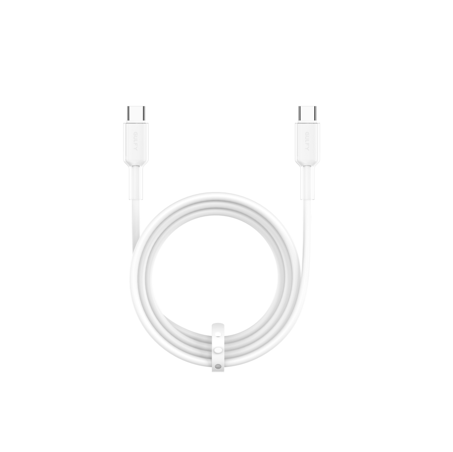 GULFY USB-C to USB-C Fast Charging Cable (60W, 2m, Silicone, White)