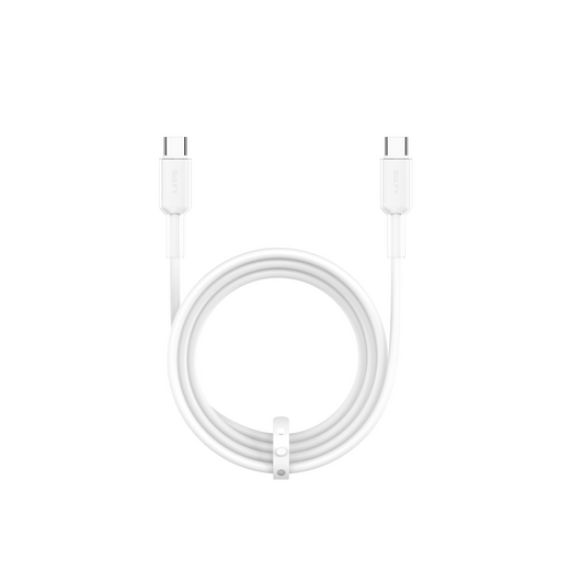 GULFY USB-C to USB-C Fast Charging Cable (60W, 2m, Silicone, White)