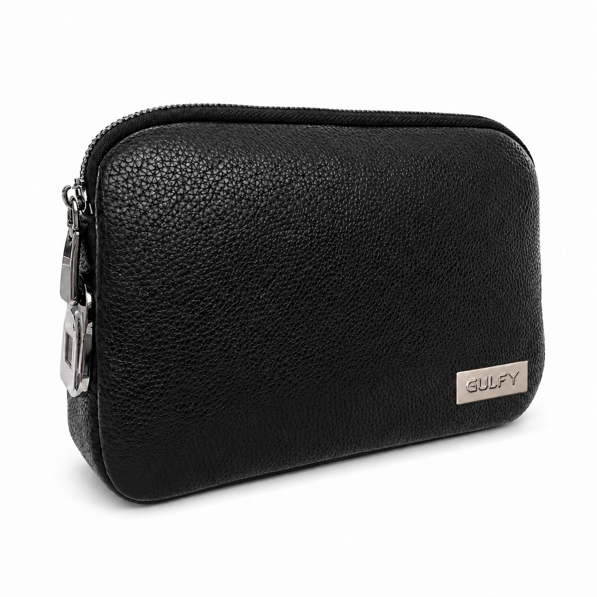 GULFY CG-G1 Smart Fingerprint Lock Clutch Bag – Multi-Compartment Zip-Around Design-Classic Black