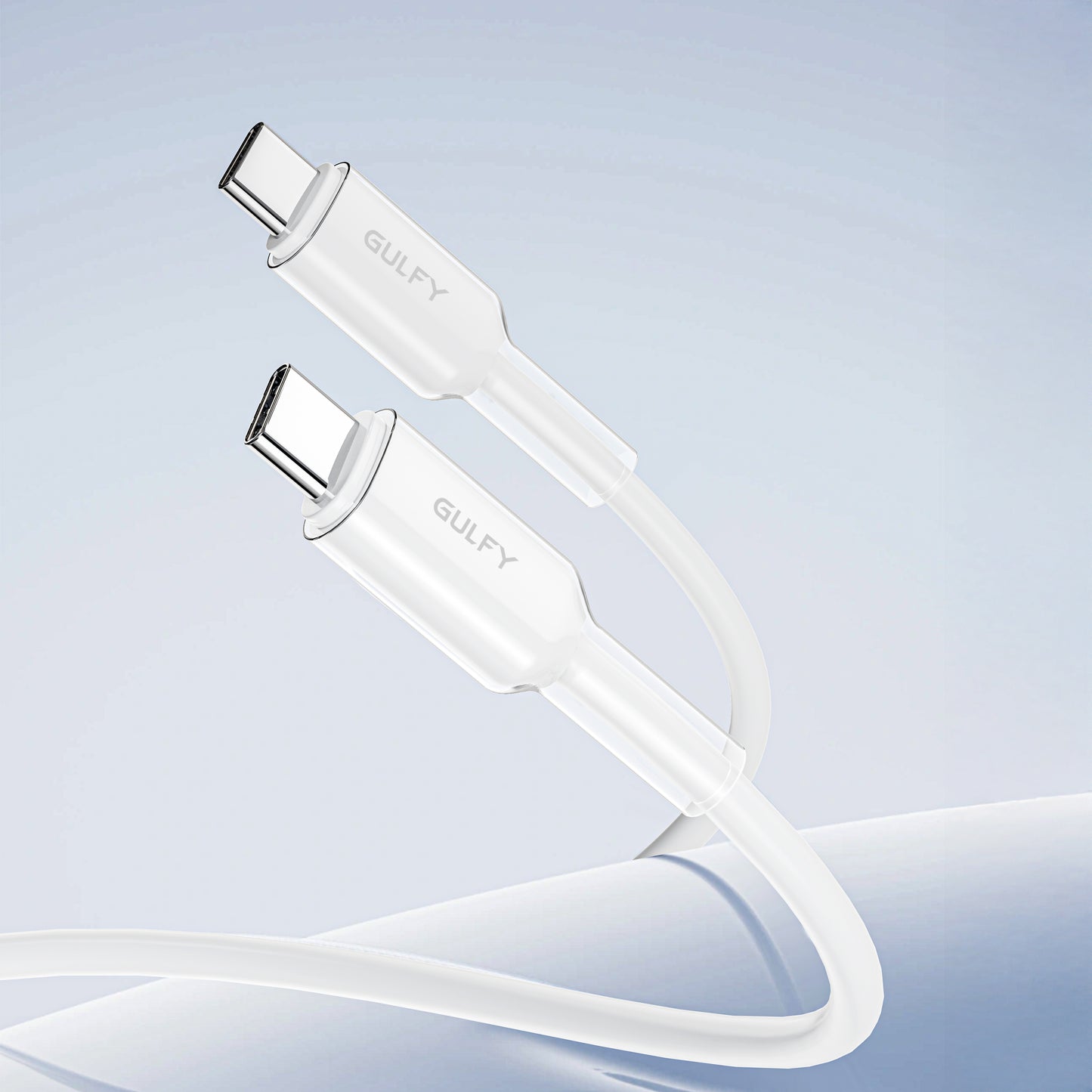 GULFY USB-C to USB-C Fast Charging Cable (60W, 2m, Silicone, White)