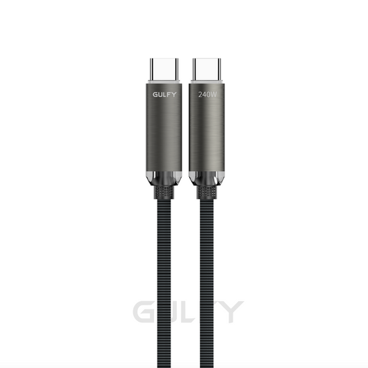 GULFY 240W USB-C to USB-C Fast Charging & Sync Cable (2m, Multi-color, Aluminum alloy & Nylon)