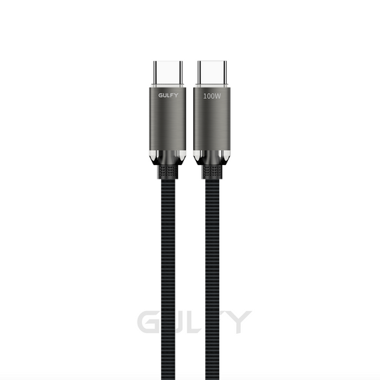 GULFY 100W USB-C to USB-C Fast Charging & Sync Cable (2m, Multi-color, Nylon)
