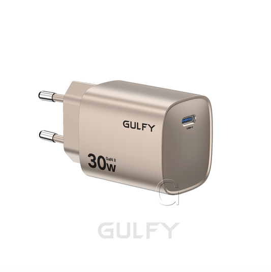 GULFY 30W USB-C EU Plug Charger| Fast Charging (Titanium desert gold)