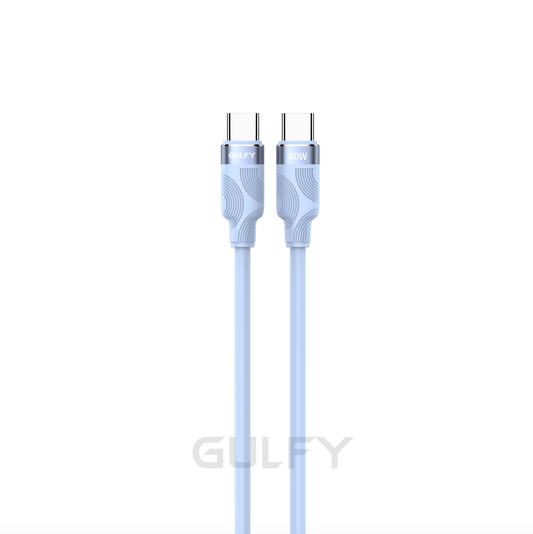 GULFY USB-C to USB-C Fast Charging & Sync Cable (1m, Blue, Silica gel)