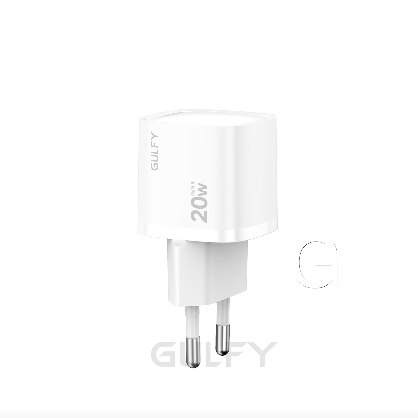 GULFY 20W USB-C EU Plug Charger| Fast Charging (White)