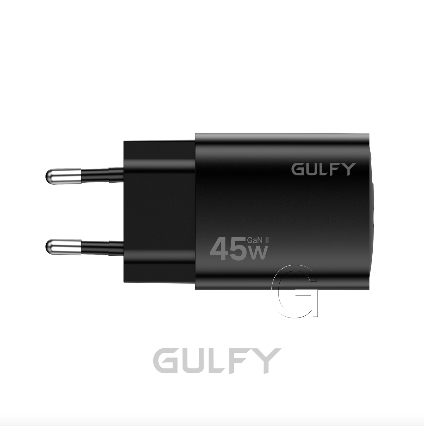 GULFY 45W USB-C & USB-A EU Plug Charger| Fast Charging (Black)