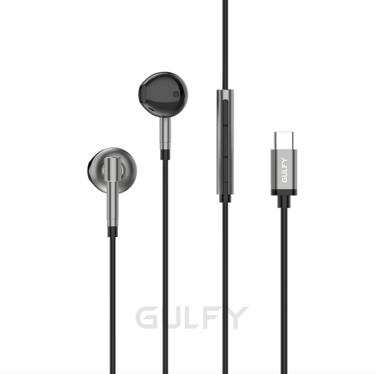 GULFY Wired Handsfree | Hi - Fi Sound, Comfortable Ergonomic Fit (USB-C, Aluminum Alloy)