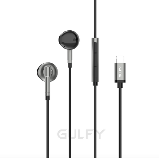 GULFY Wired Handsfree | Hi - Fi Sound, Comfortable Ergonomic Fit (Lightning, Aluminum Alloy)
